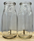 2 Different Vintage Bowman Dairy Embossed ½ Pint Square Milk Bottles Chicago