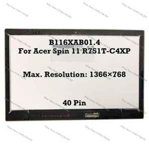 B116XAB01.4 HD Digitizer LCD Touch Screen Assembly For Acer Spin 11 R751T-C4XP - Picture 1 of 1