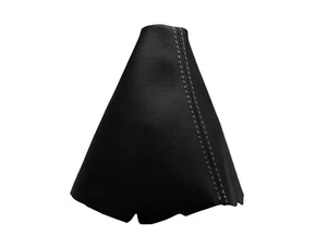 RENAULT LAGUNA III (07-18) Cuffia Leva Cambio 100% Vera Pelle - Cuciture Grigio - Picture 1 of 1