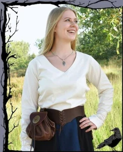 Blusa medieval Larp Markt - Aila con cordones - - Imagen 1 de 4