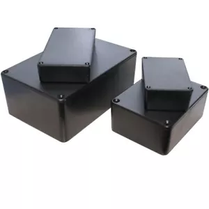 1X ABS Plastique Noir électronique Projet Boîtier Boite Loisirs Case Avec Vis FR - Picture 1 of 7