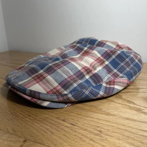 Broner Plaid Newsboy Cabbie Cap Mütze Herren XL pink blau weiß Golf - Bild 1 von 13