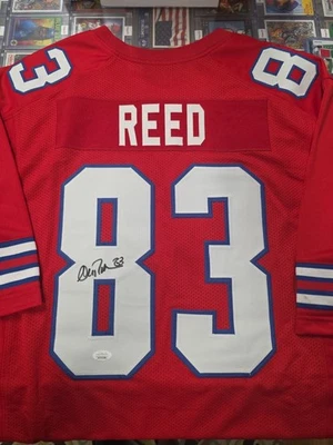 Buffalo Bills Andre Reed #83  Autographed on Rare Red Jersey. XL - Image 1 of 3