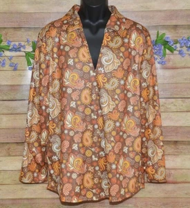 Spirit Halloween Mens L Shirt Costume Party Collared Retro 70s Hippie Paisley - Picture 1 of 7