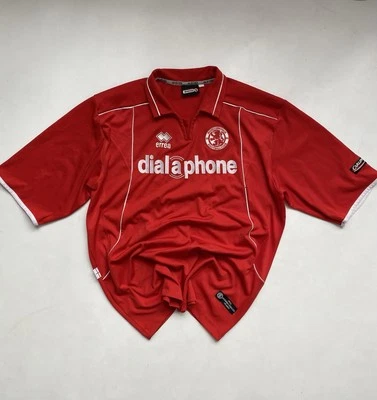 MIDDLESBROUGH 2003 2004 ERREA FOOTBALL SOCCER JERSEY DIALAPHONE SIZE XL - Image 1 of 4