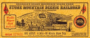 GA~GEORGIA~STONE MOUNTAIN PARK~SCENIC RAILROAD TICKET - Picture 1 of 3