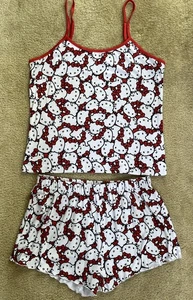 Hello Kitty Sanrio Schlaf-Tanktop und Shorts rot jetzt Damengröße Large " - Bild 1 von 6