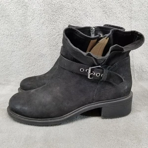 Banana Republic Zapatos Mujer Talla 7.5 Cuero Negro Maddox Hebilla Botines - Imagen 1 de 13