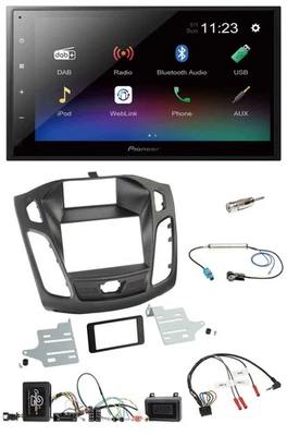 Pioneer USB Bluetooth DAB 2DIN Lenkrad Autoradio für Ford Focus 2011-2014 - Bild 1 von 4