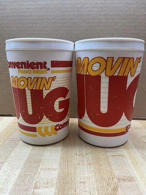 2 tazas de viaje Aladdin vintage 32 oz conveniente comida Mart Movin’ jarra sin tapas Foto 1 de 4