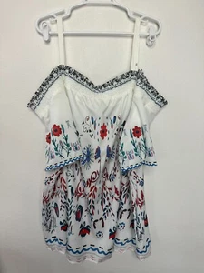 Bloomchic Size 30 Floral Print Cold Shoulder Blouse Shirred Short Sleeve NWT - Picture 1 of 9