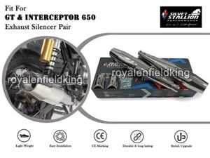 "Silver Stallion Exhaust Silencer" fit for Royal Enfield GT & Interceptor 650 - Picture 1 of 11