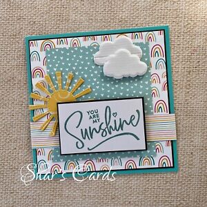 "YOU ARE MY SUNSHINE" Handmade card in Peppermint green