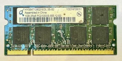 HYS64T128021EDL-3S-B2 Qimonda 1GB PC2-5300 667MHz non-ECC Unbuffered CL5 200-Pin - Image 1 of 2
