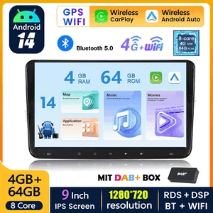 DAB+ Android 14 Autoradio CarPlay Navi für VW Golf 5 6 Touran Caddy Jetta Amarok - Bild 1 von 15
