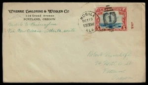 SE68J UNITED STATES 1928 Air mail cover Mobile to Portland 5c with J.M.B. mark - Picture 1 of 2