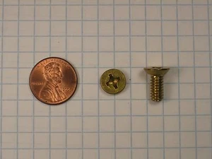 THREAD-CUTTING MACHINE SCREWS #(12-24) x 1/2" BRASS,FLAT, PHILLIPS, UNPLATED - Picture 1 of 1