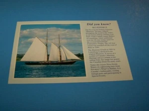 Did You Know? Vintage Postcard  "Bluenose II Schooner"   Canada  - Picture 1 of 2