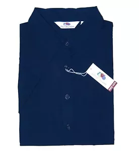 Blusa Fruit of the Loom larga XL azul marino fácil cuidado dama ajuste camisa popelín camisa - Imagen 1 de 1