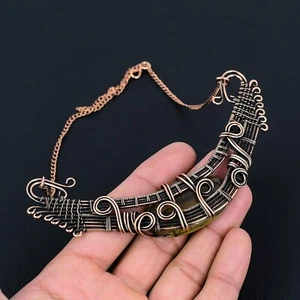 Fluorite Gemstone Ethnic Handmade Unique Copper Wire Necklace Jewelry LS 138 - Picture 1 of 4