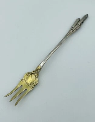 Durgin Antique Sterling Silver Cattail Pattern Cocktail Fork 5 1/2" - Image 1 of 4