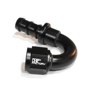 150 Degree Push Lock Hose End Fitting Fuel Oil Gas E85 - 08 AN - Picture 1 of 1