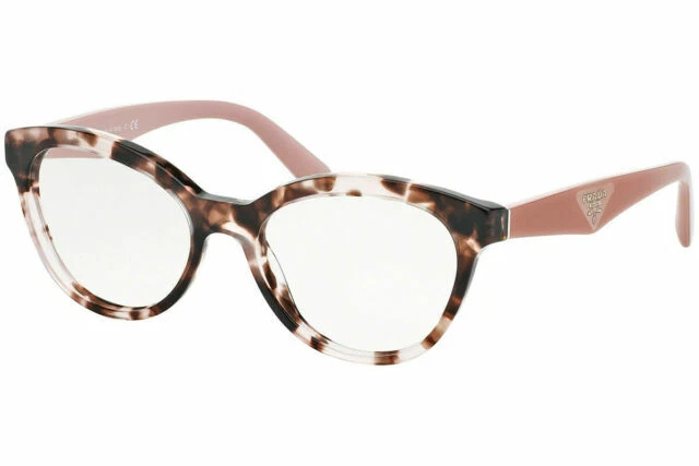 PRADA 11rv Triangle Eyeglasses Roj1o1 Pink 100 Authentic