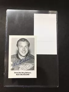 Alex Delvecchio NHL DETROIT REDWINGS Autographed/Signed PHOTO CARD JSA CERTIFIED - Picture 1 of 6