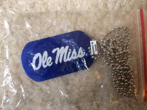 Ole Miss REBELS Dog Tags NEW Blue Logo Tag Army Military Football Baseball USA Cover