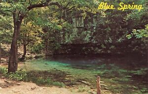 Postcard MO Ozarks Blue Springs River Osage Indians "Spring of the Summer Sky"