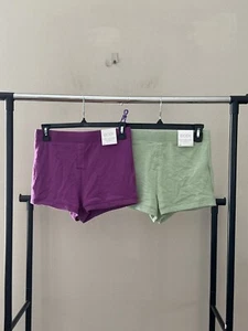 NWT! Lot of 2 COTTON ON Body Women's Sz S Super Soft Boyshorts Green Purple - Picture 1 of 8
