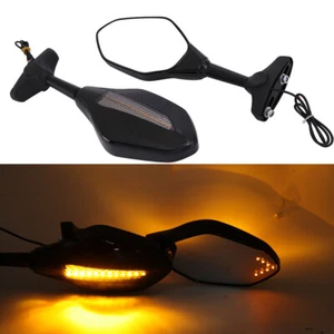 Rearview Mirrors With Turn Signal LED For Honda CBR1000RR 2008-2016 Amber Lens - Imagen 1 de 12