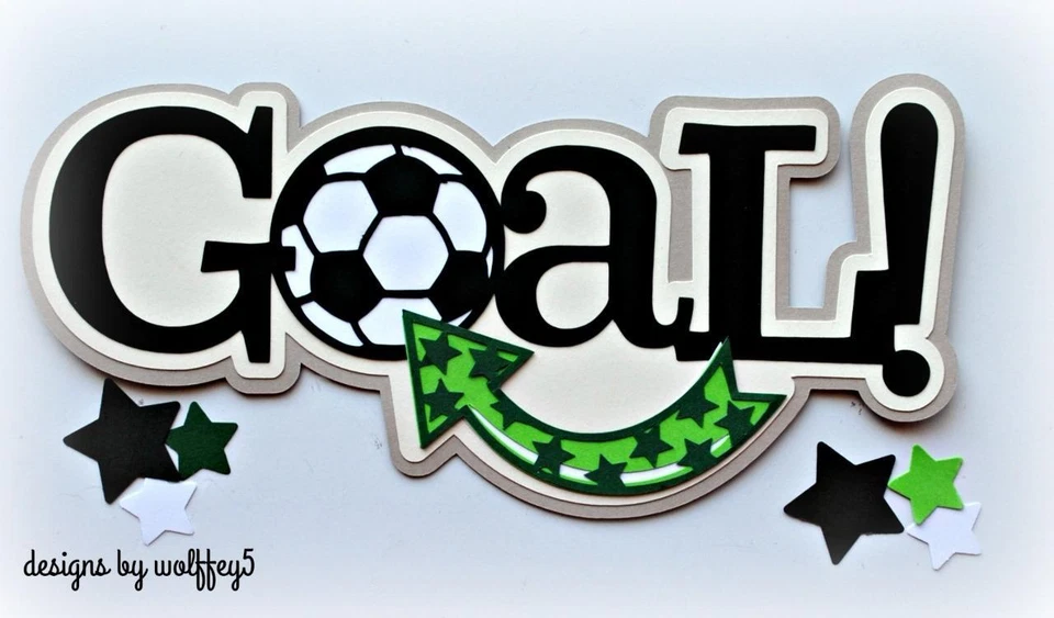 TÍTULO DE FÚTBOL ARTESANAL prefabricado papel piezas álbum de recortes troquelado pieza página álbum Foto 1 de 1