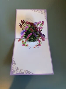 3d Popup Purple Flower Card - Picture 1 of 4