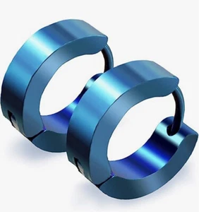 2pcs Stainless Steel Loop Earrings for Men Women Small Huggie Hoop Piercing Gift - Picture 1 of 13