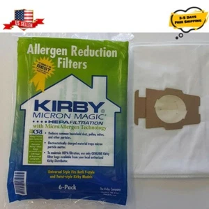 For KIRBY VACUUM BAGS:6 Sentria UNIVERSAL~ F Style MICRON MAGIC Hepa White Cloth - Picture 1 of 3