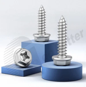 Flanged Self Tapping Screws M3~M6 A2 Stainless Steel Hexagon Hex Head Tappers - Picture 1 of 10