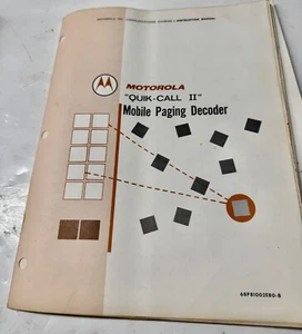 Motorola quick-call II mobilny dekoder przywoławczy instrukcja obsługi - Zdjęcie 1 z 3