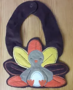 Bavaglino bambino Carters autunno Ringraziamento Turchia unisex taglia unica marrone spugna panno - Foto 1 di 9