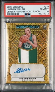 2023 PANINI OBSIDIAN 219 JORDAN WALSH RC JERSEY AUTO-ELECTRIC ETCH GOLD PSA 10! - Picture 1 of 2