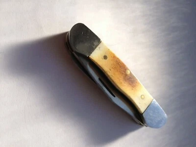 Knife Pocket Folder Stainless Steel Bone Handle 2 blades Hand Made #001-2* - Image 1 of 4
