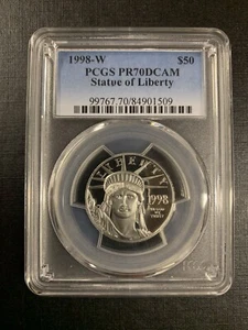 1998-W PCGS PR70DCAM Statue Of Liberty $50 Platium - Picture 1 of 2