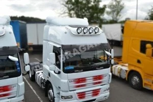 Roof Bar + BLACK Spots x4 + Flush LED To Fit DAF CF 2014+ Space Stainless Truck - Picture 1 of 11