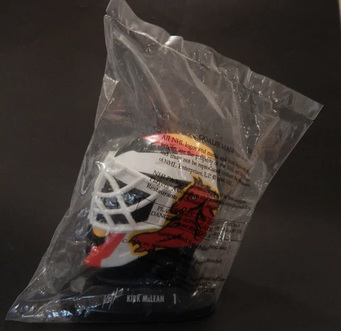 1996 KIRK McLEAN CANUCKS McDONALDS NHL HOCKEY Mini Goalie Mask Helmet Unopened Cover