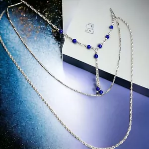 Juego de 3 piezas de collar geométrico de plata esterlina de tres niveles - Imagen 1 de 6