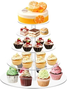Cake Stand Cupcake Display 5 Tier Acrylic Round Holder for Wedding Party - Picture 1 of 8