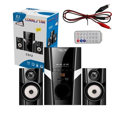 2.1 Subwoofer Speaker 26W CORAL STAR CS12 Bluetooth USB SD FM Radio + Fernbed. - Bild 1 von 4