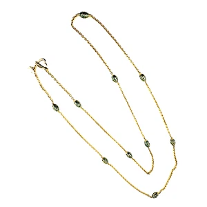 Lauren G Adams LGA CLOVER CHAIN NECKLACE - Gold Tone - Crystal - 36" - Picture 1 of 4
