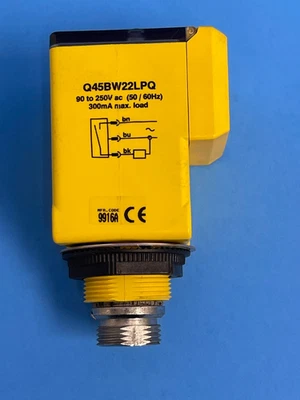 Banner 37013 Q45BW22LPQ Rugged Rectangle Sensor 0.15-6m 90-250VAC - Image 1 of 4