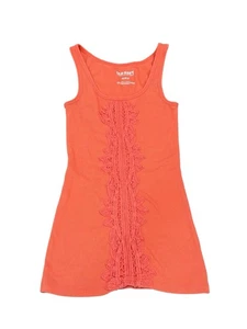 Y2K American Eagle Ribbed Cami Crochet Lace Detail Coral Orange XS Vintage Tank - Picture 1 of 7